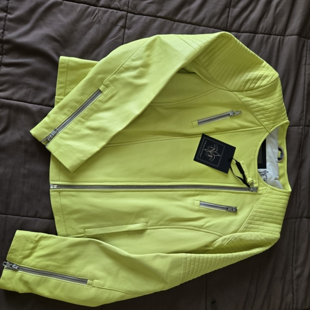 Mackage "Brooklyn" Women's Yellow Leather Jacket